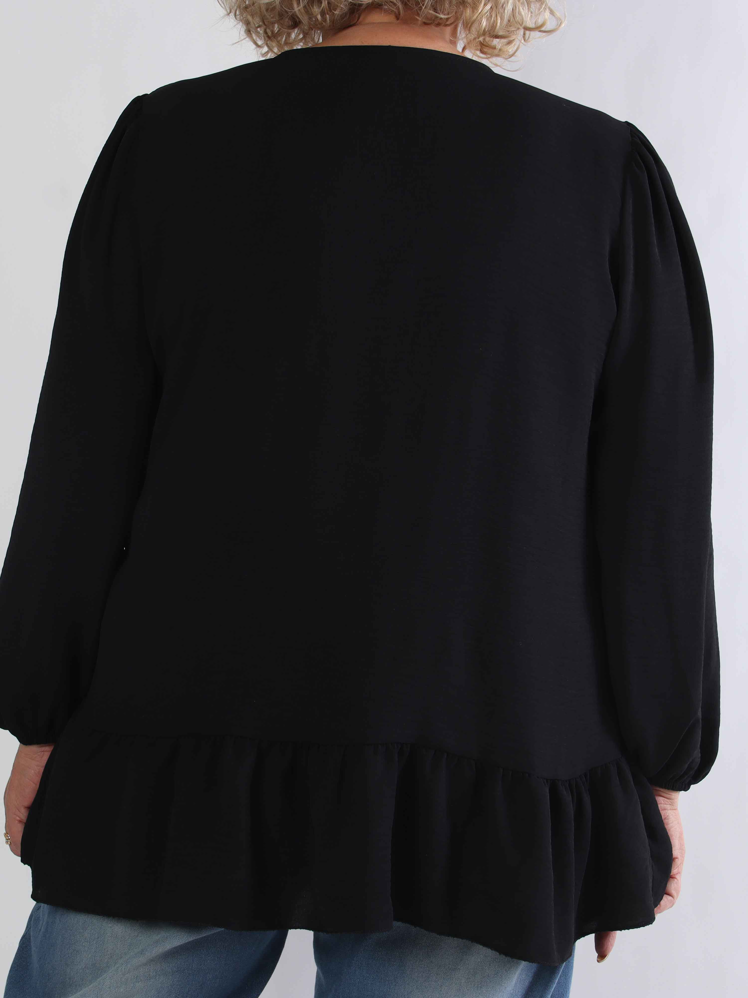 Leslie - Plus size tunika i viskose med fine sløjfer foran